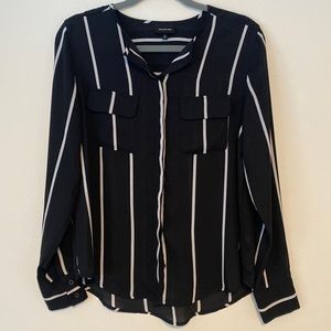 Who What Wear sheer long sleeve button up